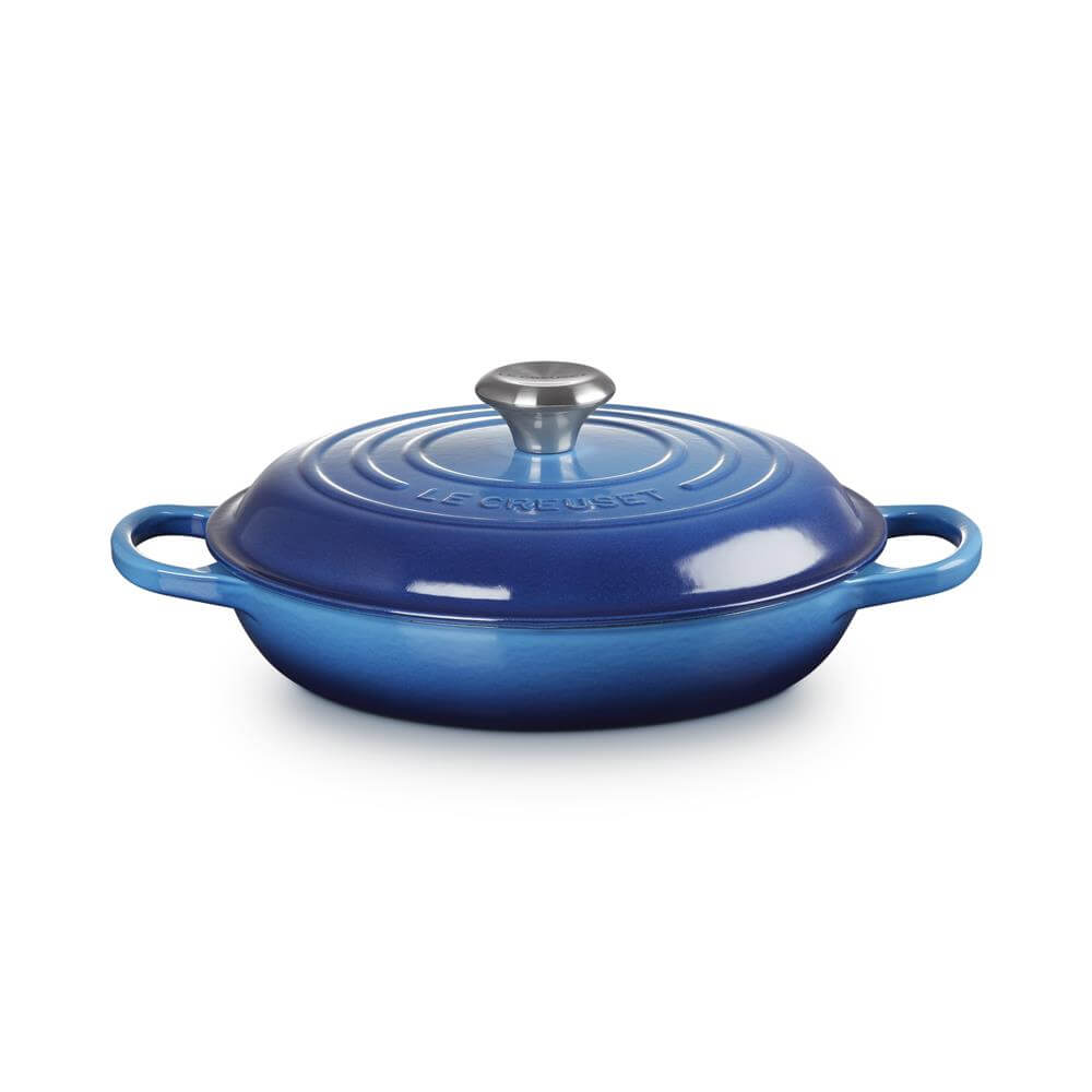 Le Creuset Signature Azure Cast Iron Shallow Casserole 26cm